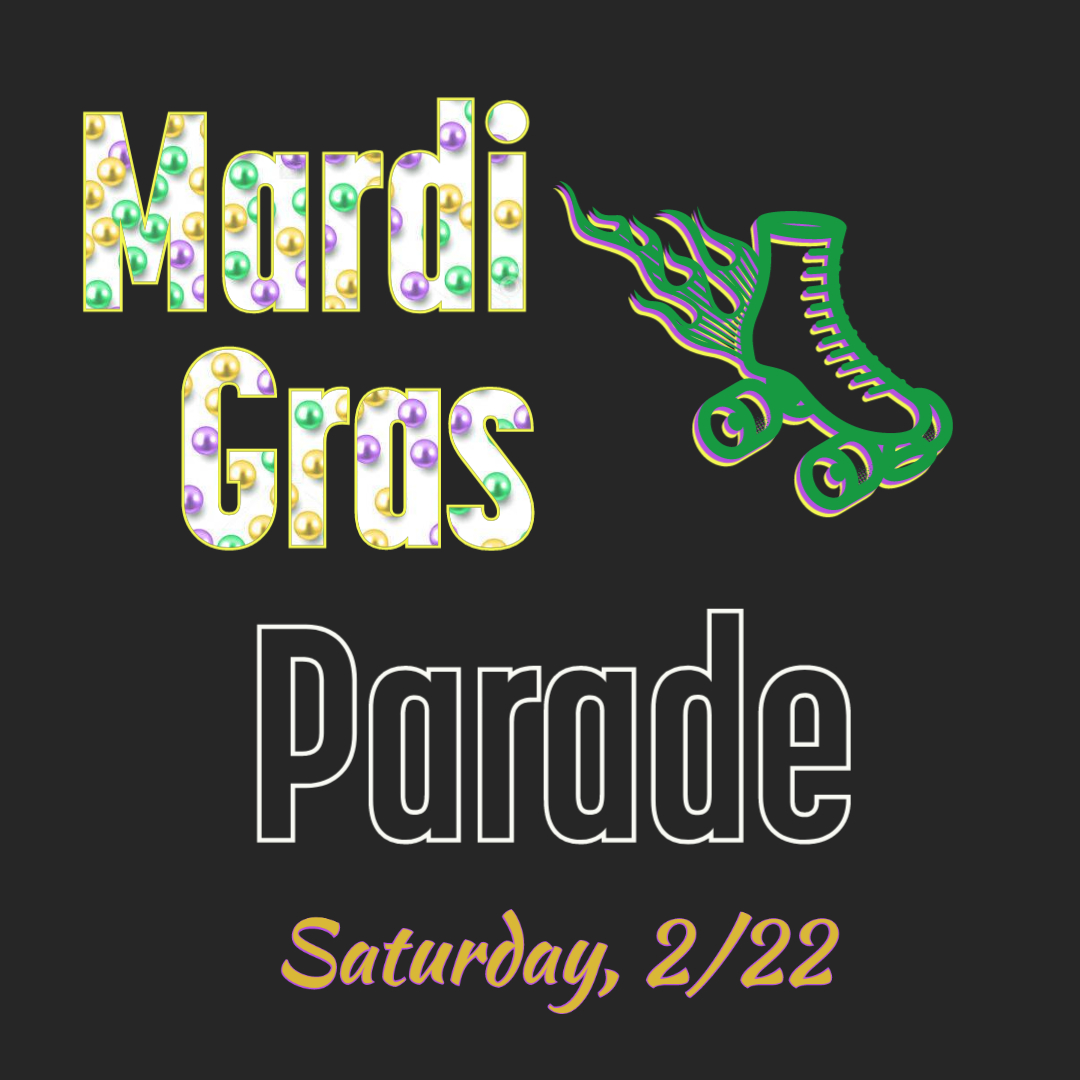 2020 Covington Mardi Gras Parade BlacknBluegrass Roller Girls
